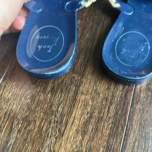 Jack Rogers Dark Blue Sandals with Tan Accents - Size 8 - Picture 5 of 8